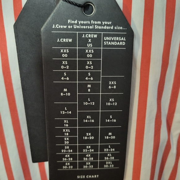 J. Crew universal standard poplin tie sleeve v-neck top red and white size small - Picture 7 of 7